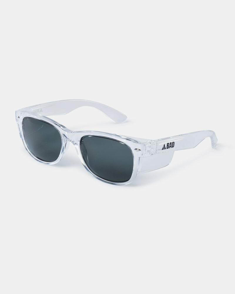 BAD LUCID™ POLARISED SAFETY SUNGLASSES (CLEAR/BLACK)