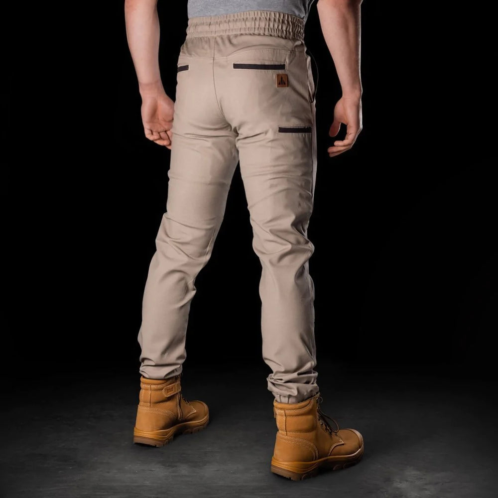 Men Elastic Waist Cargo Pockets Trousers Slim Fit Sport Combat Cuffed Pants
