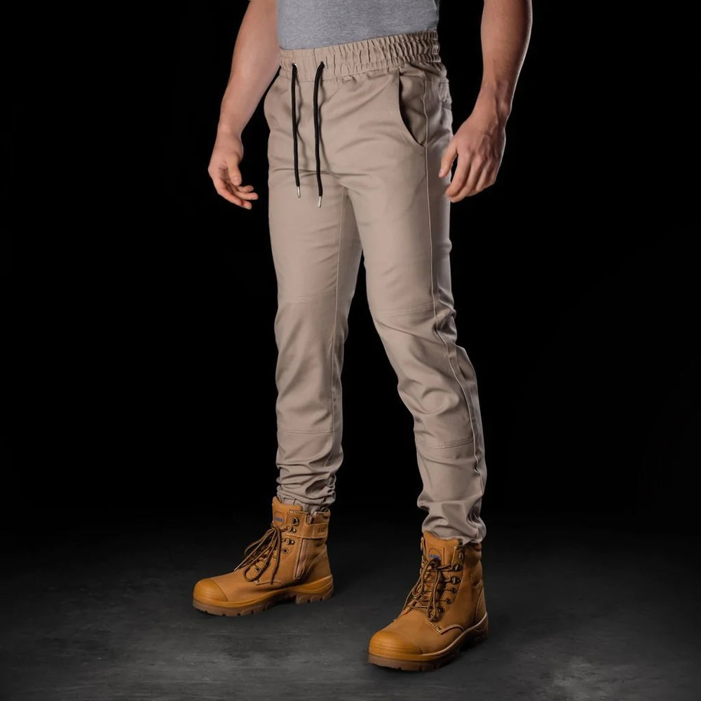 Men Elastic Waist Cargo Pockets Trousers Slim Fit Sport Combat Cuffed Pants