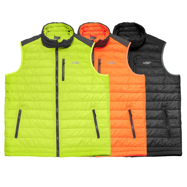 HAIGHT ヘイト NYLON PADDED VEST BAD® HI-VIS MEN'S LIGHTWEIGHT DOWN PUFFER VEST