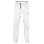 BAD SAVIOUR™ CUFFED ELASTIC WAIST WHITE PAINTERS WORK PANTS