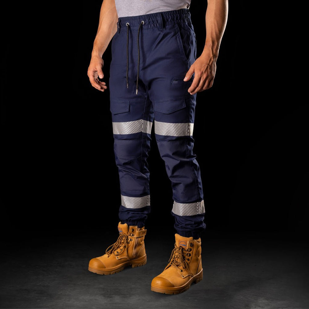 BAD SAVIOUR™ CUFFED ELASTIC WAIST WORK PANTS WITH 3M TAPE - BAD WORKWEAR