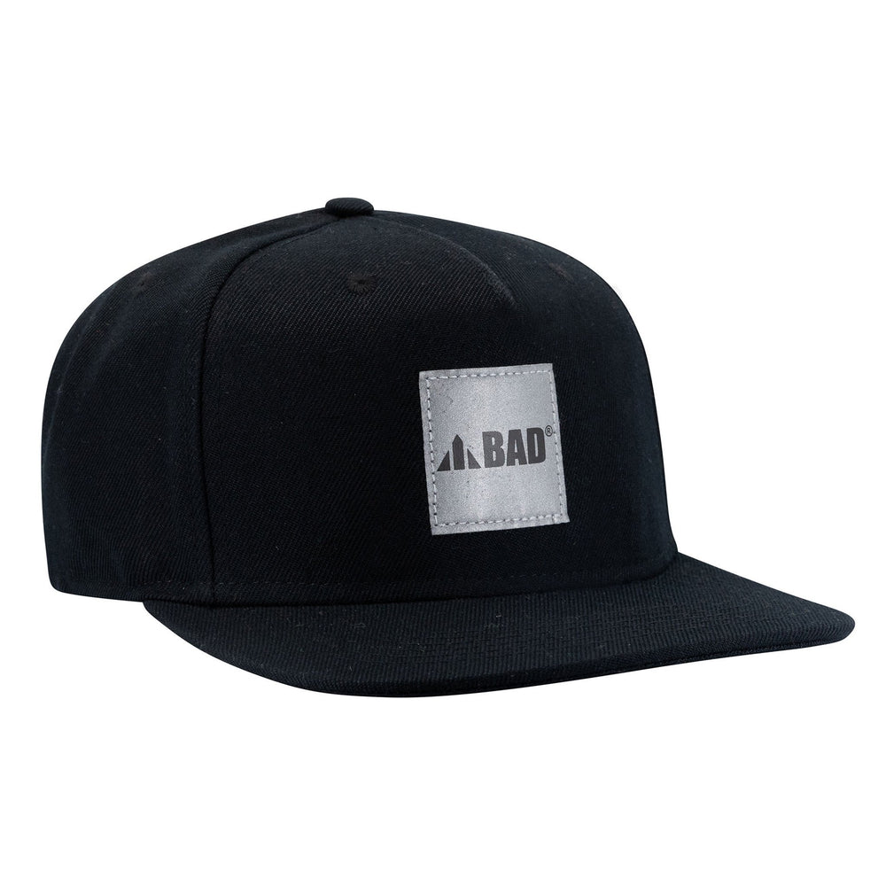 BAD SNAPBACK FLAT-BRIM HAT WITH REFLECTIVE BOX LOGO - BAD WORKWEAR