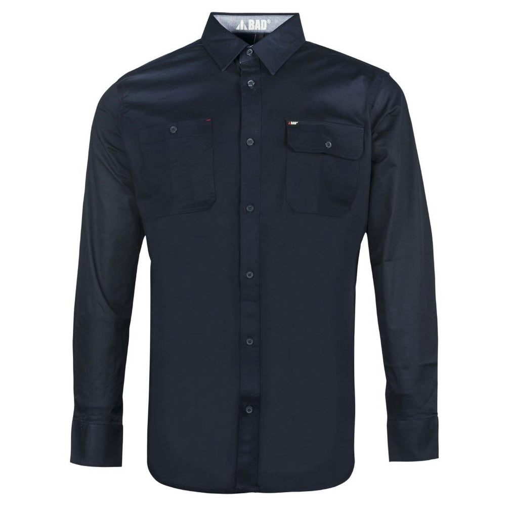 STRETCH L/S NAVY WORK SHIRT