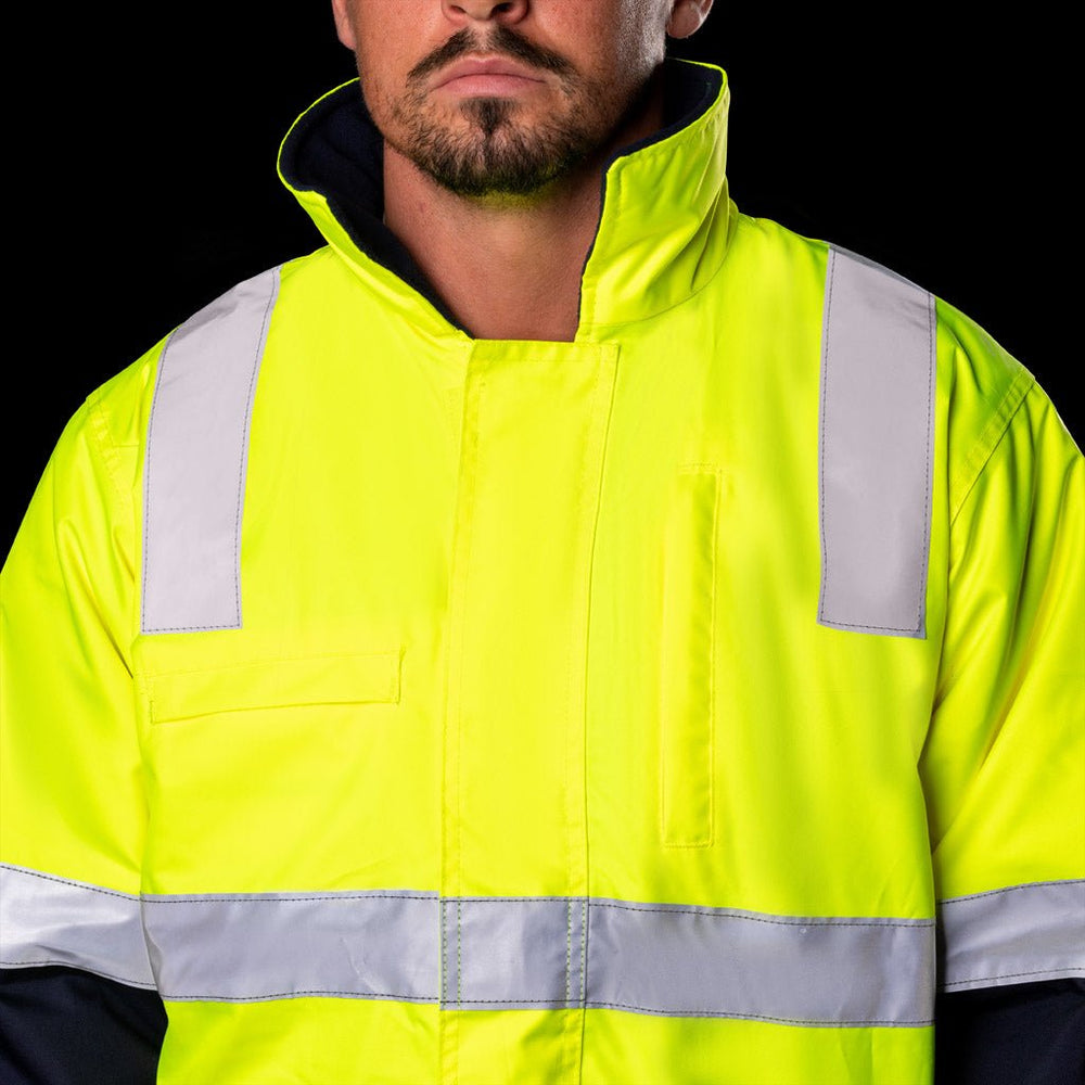 WATERPROOF HI-VIS PARKA JACKET WITH 3M TAPE - BAD WORKWEAR