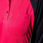 WOMENS HI-VIS L/S POLO SHIRT - BAD WORKWEAR